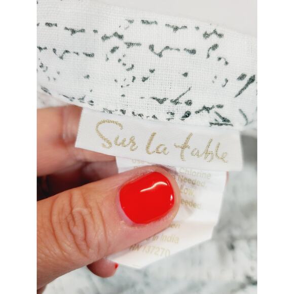 Sur La Table tablecloth Long Table Runner 100% Linen CAFE PARIS White Printed - Picture 8 of 8